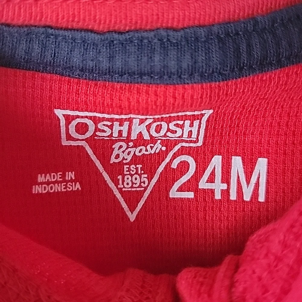 OSHKOSH B'GOSH **3 for $20 item** Red Thermal Henley Long Sleeve One Piece 24 mo